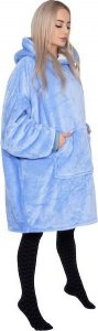 Springos Kocobluza damska męska oversize koc bluza 2w1 z kapturem XXL ciepła jasnoniebieska UNIWERSALNY 13