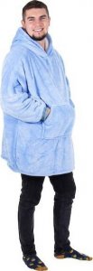 Springos Kocobluza damska męska oversize koc bluza 2w1 z kapturem XXL ciepła jasnoniebieska UNIWERSALNY 21