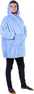 Springos Kocobluza damska męska oversize koc bluza 2w1 z kapturem XXL ciepła jasnoniebieska UNIWERSALNY 22