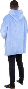 Springos Kocobluza damska męska oversize koc bluza 2w1 z kapturem XXL ciepła jasnoniebieska UNIWERSALNY 3