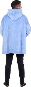 Springos Kocobluza damska męska oversize koc bluza 2w1 z kapturem XXL ciepła jasnoniebieska UNIWERSALNY 4
