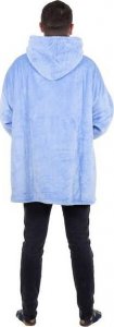 Springos Kocobluza damska męska oversize koc bluza 2w1 z kapturem XXL ciepła jasnoniebieska UNIWERSALNY 5