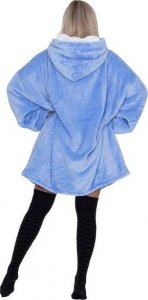 Springos Kocobluza damska męska oversize koc bluza 2w1 z kapturem XXL ciepła jasnoniebieska UNIWERSALNY 6