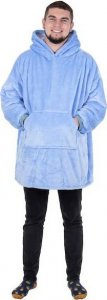 Springos Kocobluza damska męska oversize koc bluza 2w1 z kapturem XXL ciepła jasnoniebieska UNIWERSALNY 10