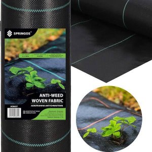 Springos Agrowłóknina antychwastowa agrotkanina 70g czarna mata 1,1x100m + kotwy mocujące 100 szt. kołki UNIWERSALNY 12