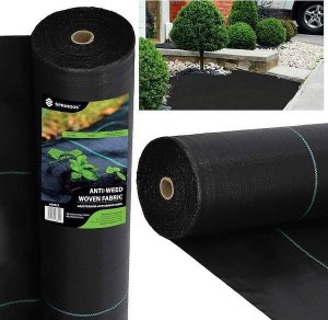 Springos Agrowłóknina antychwastowa agrotkanina 70g czarna mata 1,1x100m + kotwy mocujące 100 szt. kołki UNIWERSALNY 2