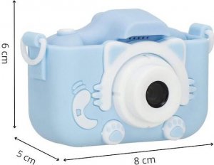 Aparat cyfrowy Springos Aparat dla dzieci cyfrowa kamera full HD z kartą 32GB niebieski UNIWERSALNY 3