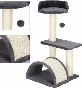 Springos Drapak dla kota sizal 3-poziomowy słupek z zabawką 67 cm UNIWERSALNY 4