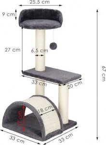 Springos Drapak dla kota sizal 3-poziomowy słupek z zabawką 67 cm UNIWERSALNY 5