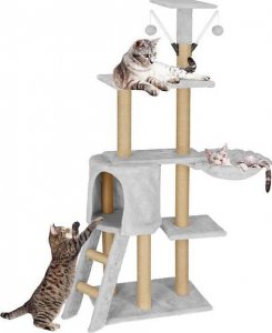 Springos Drapak dla kota sizal 8-poziomowy słupek z zabawką 136 cm UNIWERSALNY 1