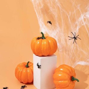 Springos Dekoracja na Halloween pajęczyna z 2 pająkami 20g ozdoba sieć pajęcza 1,9 m UNIWERSALNY 3
