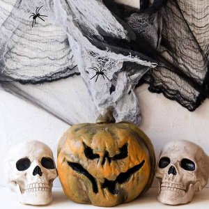 Springos Dekoracja na Halloween pajęczyna z 2 pająkami 20g ozdoba sieć pajęcza 1,9 m UNIWERSALNY 5