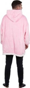Springos Kocobluza damska oversize koc bluza 2w1 z kapturem ciepła różowa UNIWERSALNY 14