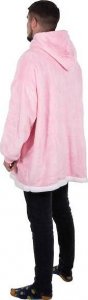Springos Kocobluza damska oversize koc bluza 2w1 z kapturem ciepła różowa UNIWERSALNY 15