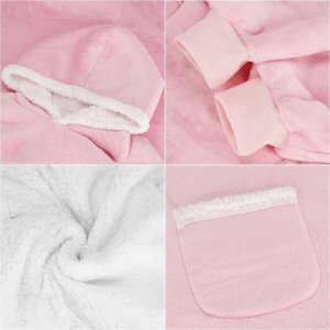 Springos Kocobluza damska oversize koc bluza 2w1 z kapturem ciepła różowa UNIWERSALNY 28