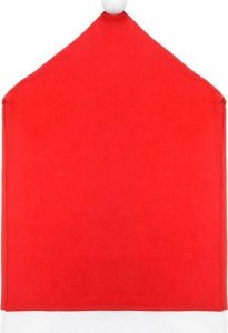 Springos Pokrowiec na krzesło, czapka Mikołaja czerwona zestaw 6 szt. UNIWERSALNY 12