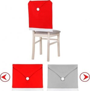 Springos Pokrowiec na krzesło, czapka Mikołaja czerwona zestaw 6 szt. UNIWERSALNY 6