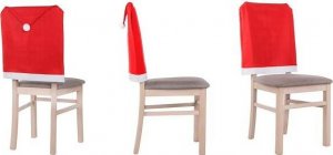 Springos Pokrowiec na krzesło, czapka Mikołaja czerwona zestaw 6 szt. UNIWERSALNY 9