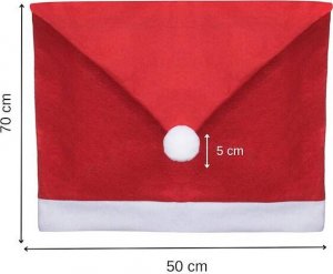 Springos Pokrowiec na krzesło, czapka Mikołaja czerwona zestaw 6 szt. UNIWERSALNY 10