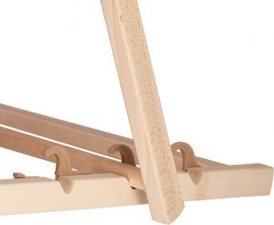 Springos Leżak drewniany z podłokietnikami niebiesko-biały UNIWERSALNY 4