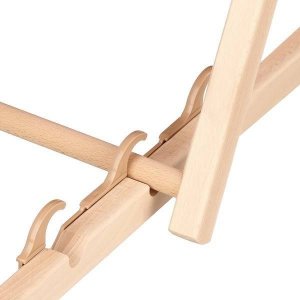 Springos Leżak drewniany z podłokietnikami niebiesko-biały UNIWERSALNY 7