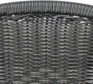 Springos Krzesło ogrodowe 4 szt. plecione na taras metalowe szare zestaw UNIWERSALNY 6