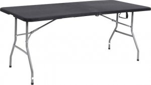 Springos Stół składany cateringowy 180 cm bankietowy stolik ogrodowy, turystyczny walizka czarna UNIWERSALNY 3