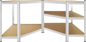 Springos Regał metalowy narożny z 5 półkami 180x90x40 cm 875 kg do garażu, piwnicy UNIWERSALNY 13