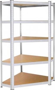 Springos Regał metalowy narożny z 5 półkami 180x90x40 cm 875 kg do garażu, piwnicy UNIWERSALNY 2