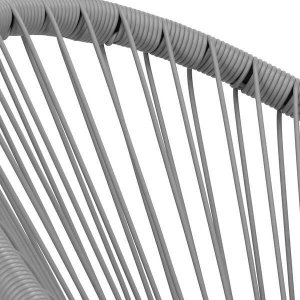 Springos Owalne krzesła ogrodowe, zestaw 2 szt. rattanowe fotele ażurowe wys. 87 cm szare UNIWERSALNY 7