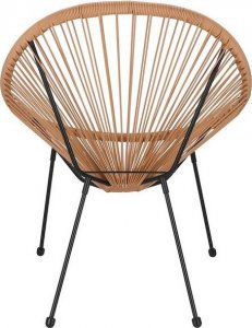 Springos Owalne krzesła ogrodowe, zestaw 2 szt. rattanowe fotele ażurowe beżowe wys. 87 cm UNIWERSALNY 17