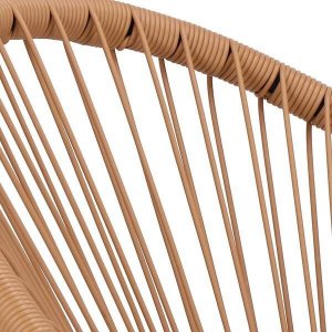 Springos Owalne krzesła ogrodowe, zestaw 2 szt. rattanowe fotele ażurowe beżowe wys. 87 cm UNIWERSALNY 7