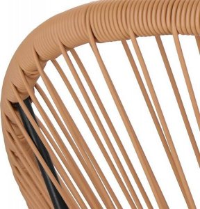 Springos Owalne krzesła ogrodowe, zestaw 2 szt. rattanowe fotele ażurowe beżowe wys. 87 cm UNIWERSALNY 8