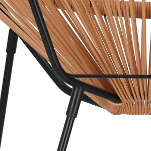 Springos Owalne krzesła ogrodowe, zestaw 2 szt. rattanowe fotele ażurowe beżowe wys. 87 cm UNIWERSALNY 9