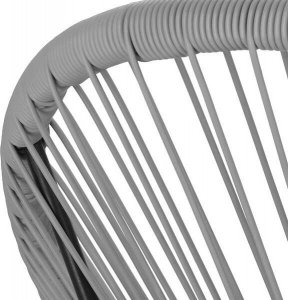 Springos Owalne krzesło ogrodowe, wys. 87 cm rattanowy fotel ażurowy szare UNIWERSALNY 12