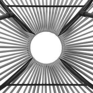 Springos Owalne krzesło ogrodowe, wys. 87 cm rattanowy fotel ażurowy szare UNIWERSALNY 15