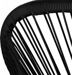 Springos Owalne krzesło ogrodowe, wys. 87 cm rattanowy fotel ażurowy czarne UNIWERSALNY 12