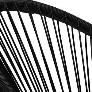 Springos Owalne krzesło ogrodowe, wys. 87 cm rattanowy fotel ażurowy czarne UNIWERSALNY 10