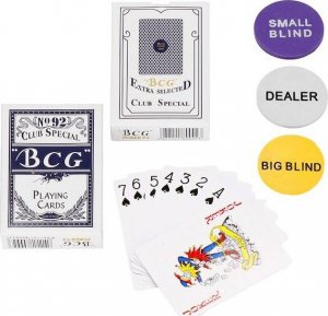 Springos Zestaw do pokera 200 żetonów karty mata Texas UNIWERSALNY 12