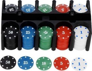 Springos Zestaw do pokera 200 żetonów karty mata Texas UNIWERSALNY 14