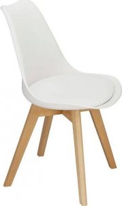 Springos Krzesło skandynawskie 4 szt. do kuchni salonu jadalni Verde tapicerowana poduszka białe UNIWERSALNY 7