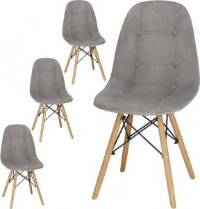Springos Krzesło skandynawskie 4 szt. krzesła do kuchni salonu jadalni tapicerowana szare UNIWERSALNY 1