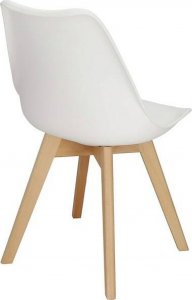 Springos Krzesło skandynawskie do kuchni salonu jadalni Verde tapicerowana poduszka białe UNIWERSALNY 6