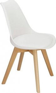 Springos Krzesło skandynawskie do kuchni salonu jadalni Verde tapicerowana poduszka białe UNIWERSALNY 7
