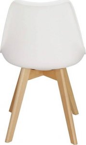 Springos Krzesło skandynawskie do kuchni salonu jadalni Verde tapicerowana poduszka białe UNIWERSALNY 10