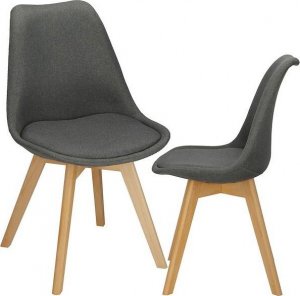 Springos Krzesło skandynawskie do kuchni salonu jadalni Verde tapicerowana poduszka szare UNIWERSALNY 1