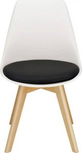 Springos Krzesło skandynawskie krzesła 4 szt. do kuchni salonu jadalni Verde biało-czarne UNIWERSALNY 11