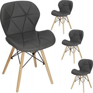 Springos Krzesło skandynawskie Torino 4 szt. krzesła do kuchni salonu jadalni tapicerowana szare UNIWERSALNY 1