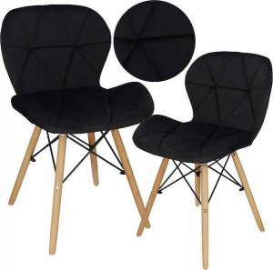 Springos Krzesło tapicerowane welurowe Torino do kuchni salonu jadalni loft czarne UNIWERSALNY 1