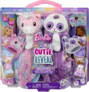 Lalka Barbie Mattel Cutie Reveal Piżama party zestaw HRY15 6